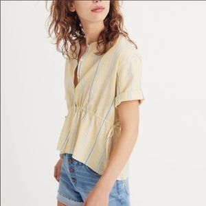 NWOT Madewell Yellow Striped Button Down Shirt